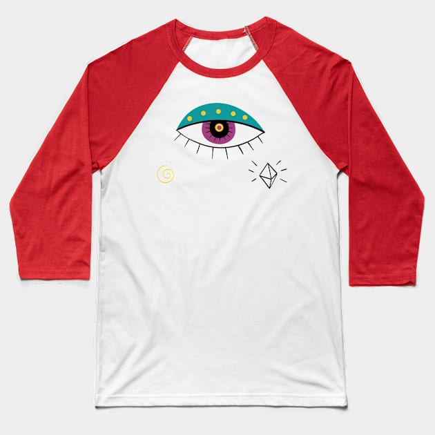 Eye For Evil Protection 11:11 Baseball T-Shirt by MINIMAL`